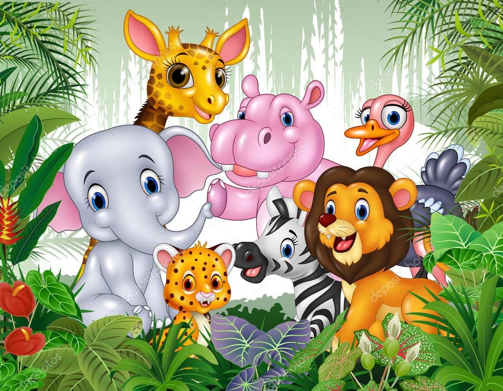 depositphotos 153301948 stock illustration cartoon wild animal in the